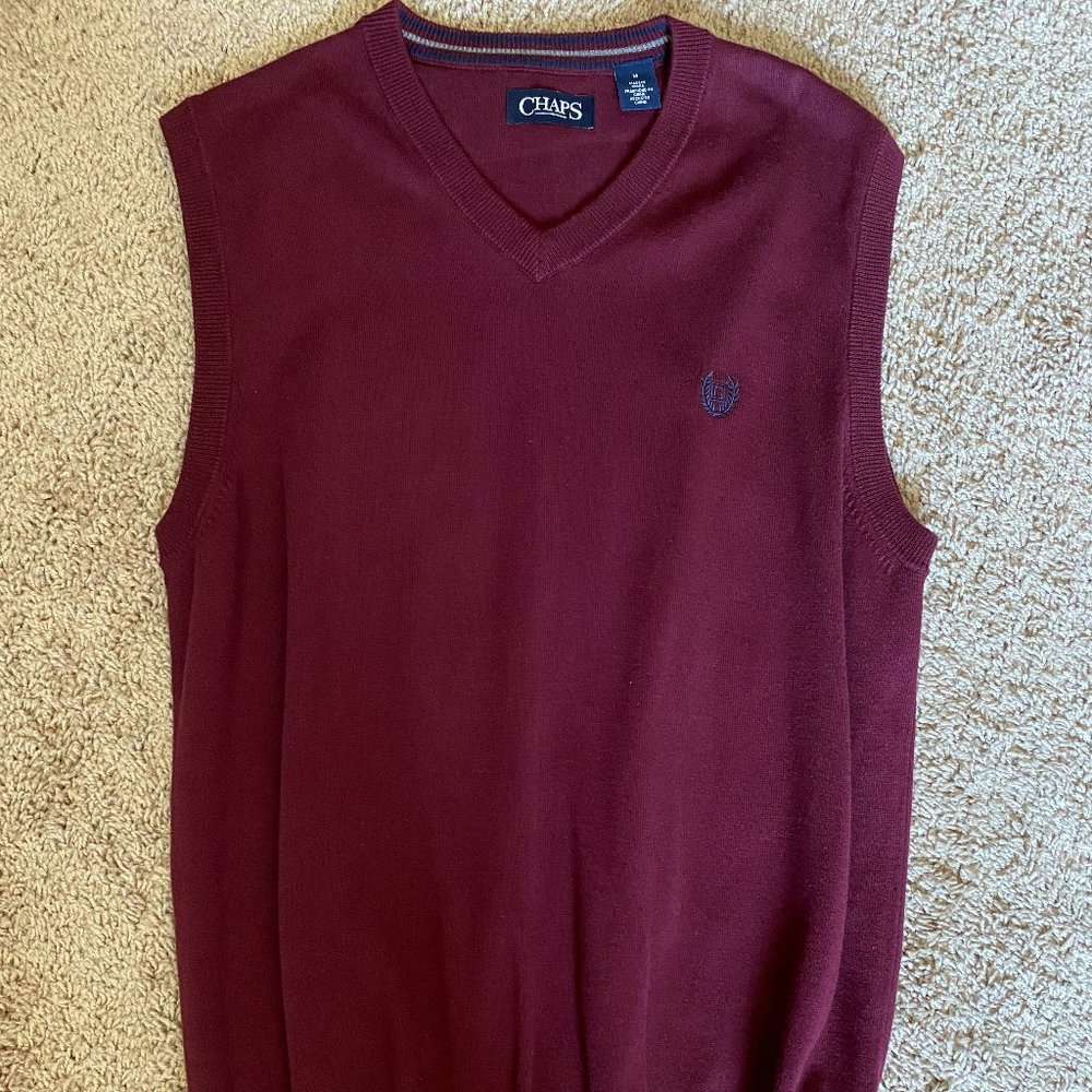 Chaps Red Sweater Vest